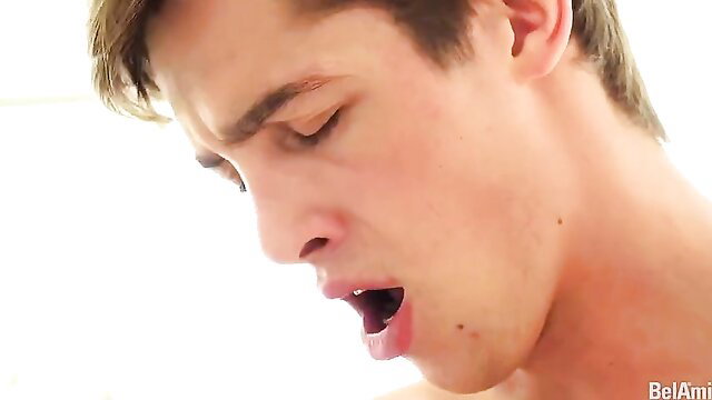 Alan Cartier closeup moan in hot gay porn scene