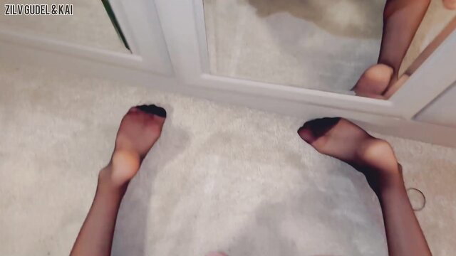 Zilv Gudel feet in sheer black nylons POV for Kai's delight