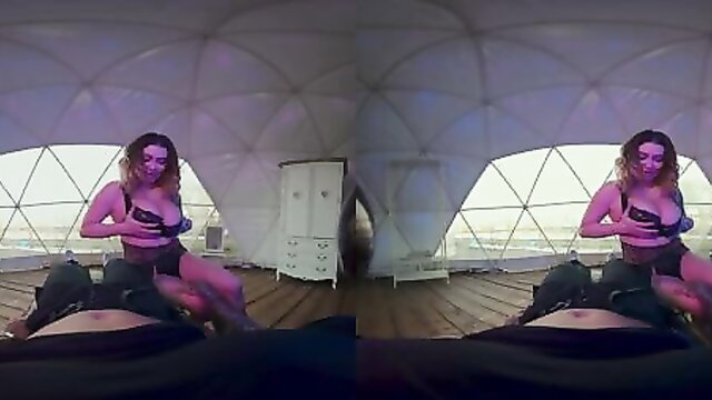 Curvy Stepmother Manuela Ferrari rides cock in lingerie POV VR