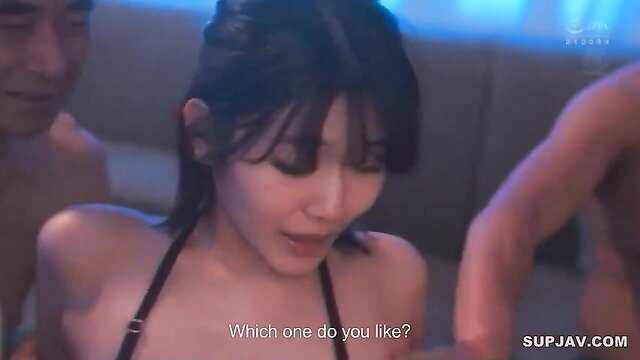 Nao Jinguji bikini cuckold tease with hands groping her tits