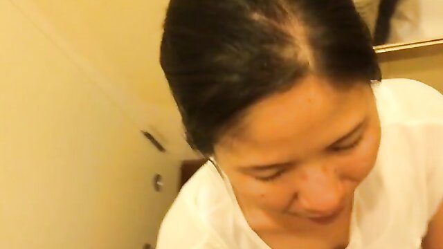 Asian amateur POV blowjob closeup in Okinawa whore video