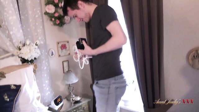 Josephine James huge tits MILF in white dress catches thief