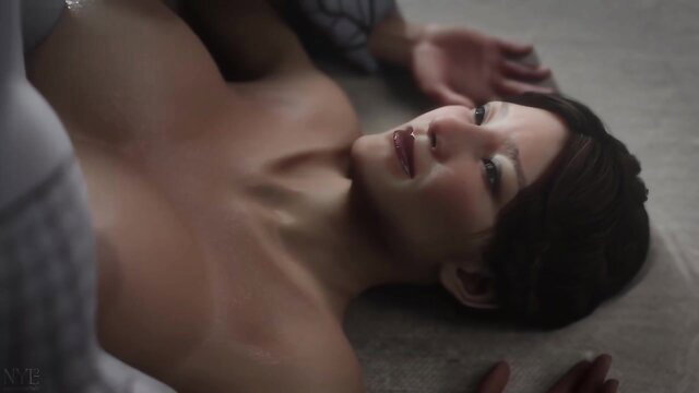 Asian beauty nude on floor in steamy Bordello Saga scene
