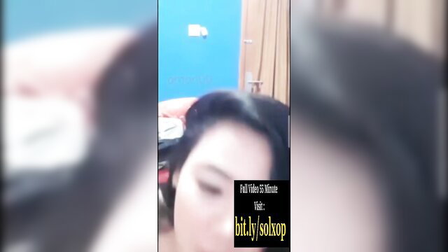 Indonesian ABG lesbian teen closeup face blurry bathroom squirt