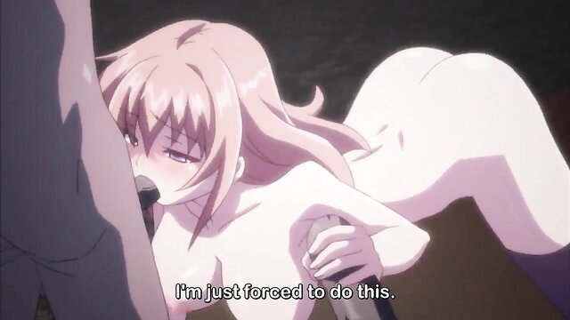 Hentai teen girl forced blowjob on big cock, pale ass up nude