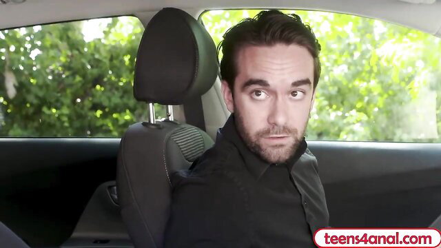 Aaliyah Hadid looks back in car as FBI agent eyes her tight Arab ass