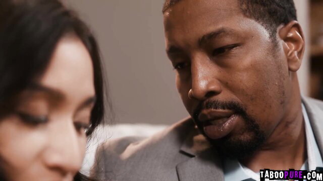 Avery Black closeup with boss Isiah Maxwell in tense office tease