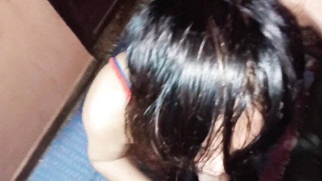 Indian housewife bent over with red bra strap exposed in amateur fuck