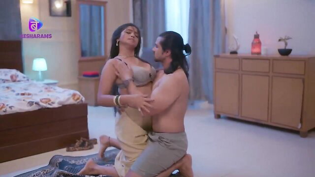 Indian Bhabhi in bra groped by muscular Devar in steamy bedroom scene