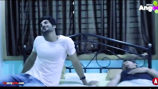 Shameless Indian MILF with hot guy on bed in spicy adult clip