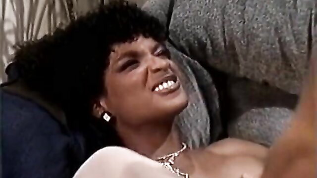 Angel Kelly black retro star fucked passionately on couch
