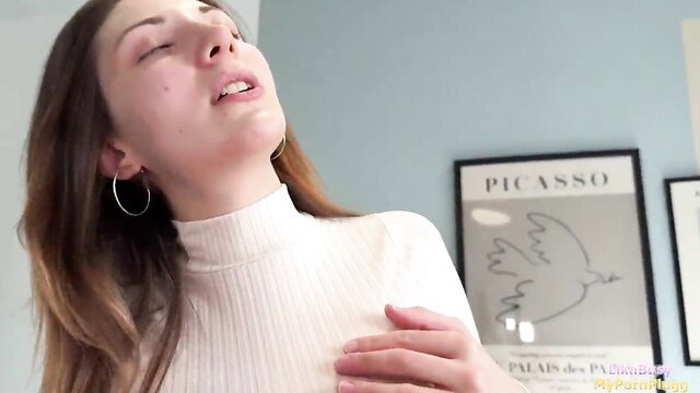 MyPornPlugg moans in ecstasy, turtleneck tease after prom fuck