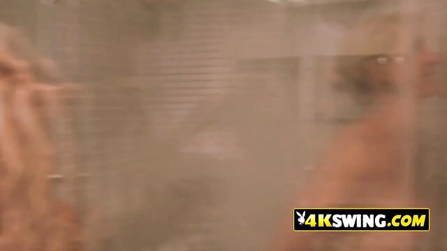 Stunning swinger babes softcore sex in front of partners