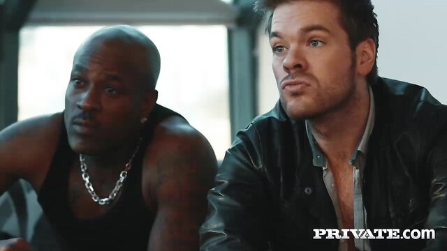 Interracial MM Stella Cox thumbnail: muscled Black & white studs