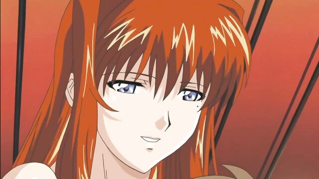 Redhead hentai milf with huge tits smiles seductively