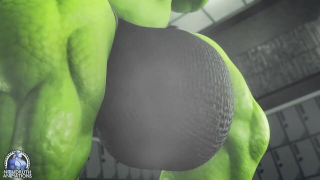 Syrl Dragon Hulk hyper macro muscle ass growth by Nighdruth Animations