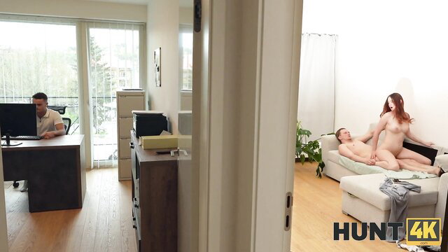 Leya Desantis redhead rides cock cowgirl on couch in Ferris Affair