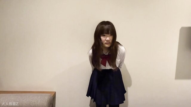 Kokoa 18yo amateur Japanese schoolgirl in uniform leaning forward