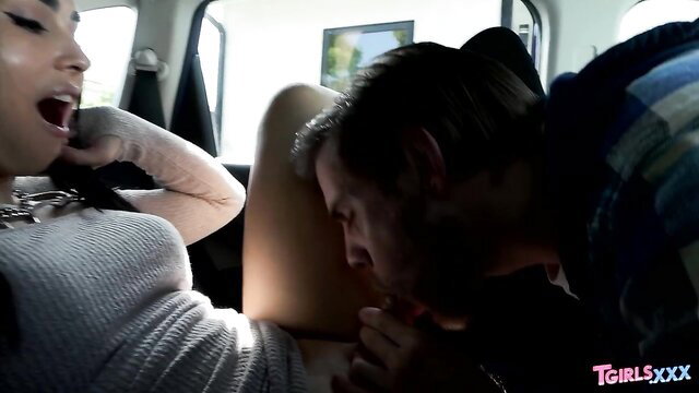 Ember Fiera ravaged in cab: stranger eats her out, open mouth ecstasy