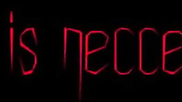 Necessity neon text on black, eerie glow for zombie party girl train fuck thumbnail