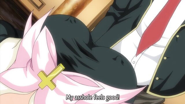 Petite JAV futa girl bent over, huge ass exposed, moaning 'My asshole feels good!'