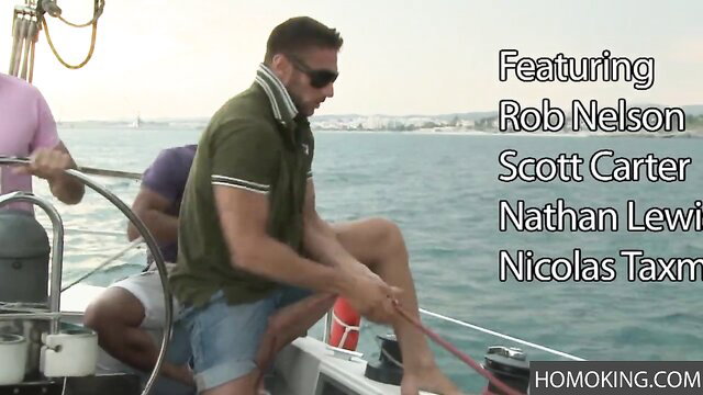 Falcon Studios hunks Rob Nelson, Scott Carter on gay boat party