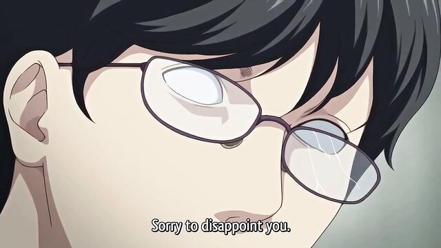 anime boy with glasses apologizing