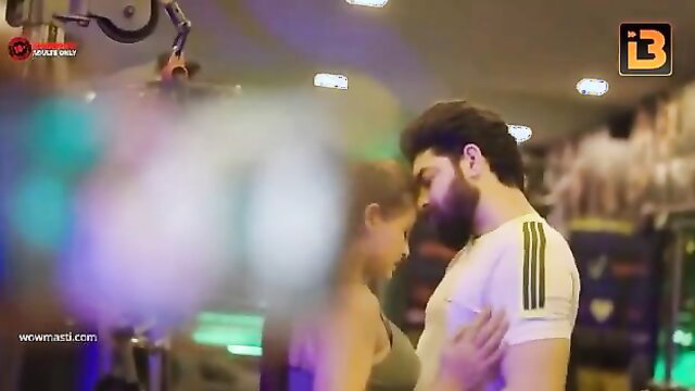 Indian couple hot gym embrace in Chhupa Rustam S01E03