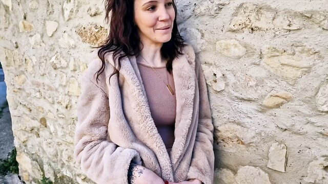 Cataleya, 28, sexy sales secretary in fur coat and top, Brazzers