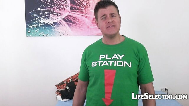 Angel Piaff in PlayStation t-shirt, sexy POV adult video thumbnail