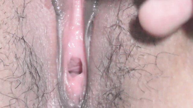 Thai teen pussy closeup with finger tease before creampie ride