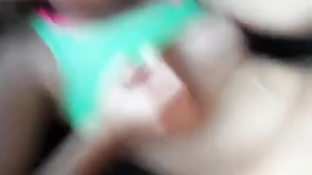 Cute blonde moaning as friend licks her pussy in car