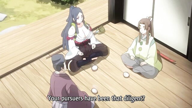 Busty JAV girls in kimono tease virgin boy outdoors, diligent pursuers