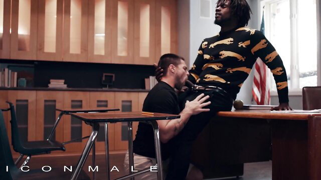 Teacher helps student with rough desk sex at Love Trans Sex