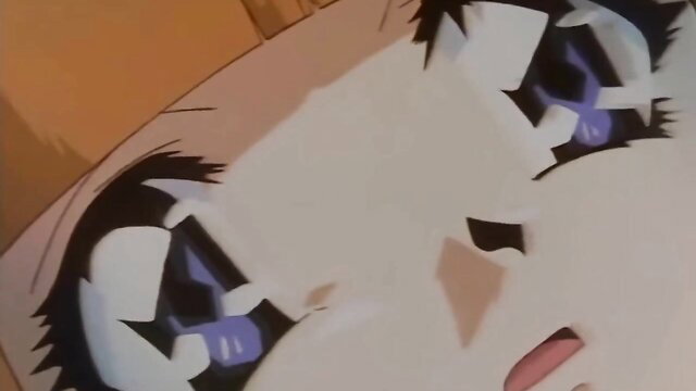 Blonde anime hentai teen closeup eyes tears rough threesome