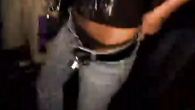 Brazilian chick flashing tits in low jeans at Mardi Gras party