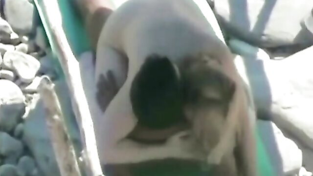 Sunny nude in public sex on green floatie, outdoor cumshot tease