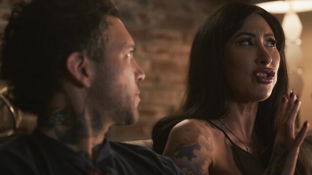 Lumi Ray horny teen with tattoos in intense couple scene