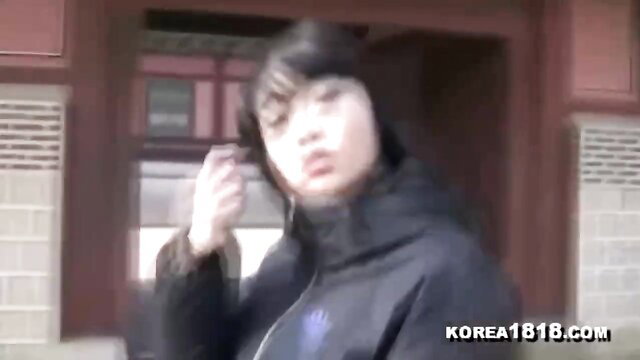 Raunchy Korean babe in black jacket on xxx video thumbnail