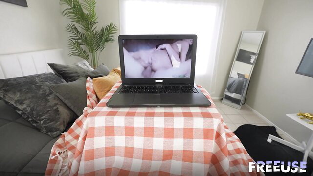 Diana Grace nude on laptop POV closeup tits pussy