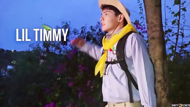 Lil Timmy scout boy in jungle with yellow neckerchief, amateur gay teaser