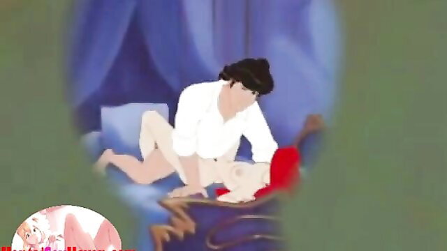 Disney princess Ariel in steamy lesbian sex on bed