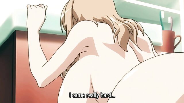 Blonde anime girl nude from behind, big ass visible in JAV scene