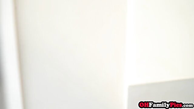 Stepsis caught jerking off by stepbro gets mouthful of tiny dick