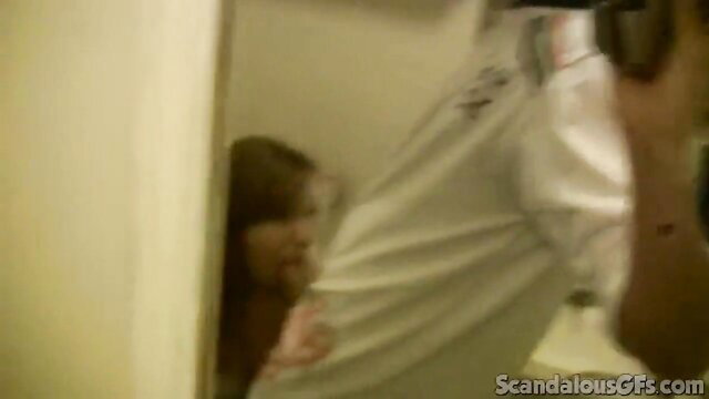 Naughty teen peeking from white sheet in public tease