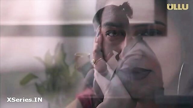 Indian babe in lingerie with blurred seductive face and ponytail