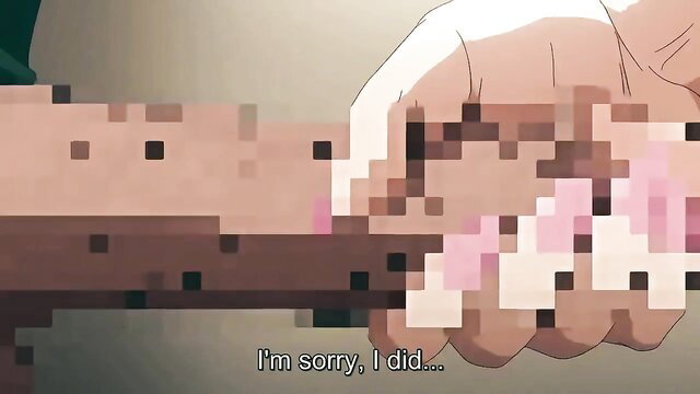 Hentai girl with big tits holds cock, creampied nipples in steamy anime clip