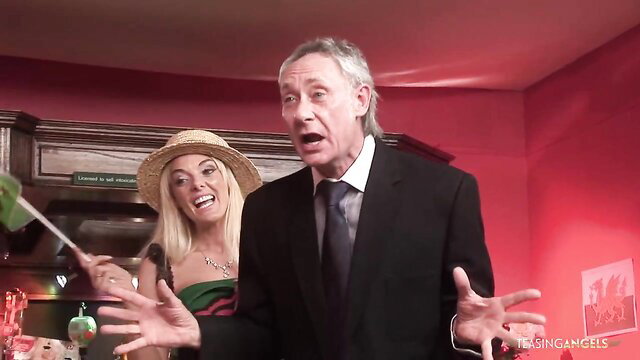 Stacey Saran & Anastasia Devine tease suited stud in wild threesome