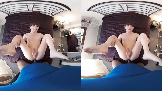 Natalie Mars nude POV spread legs exposing cock on bed