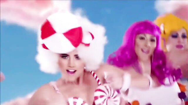Katy Perry lookalikes in candy outfits blowjob gesture compilation